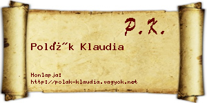 Polák Klaudia névjegykártya