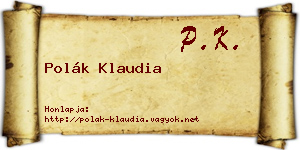 Polák Klaudia névjegykártya